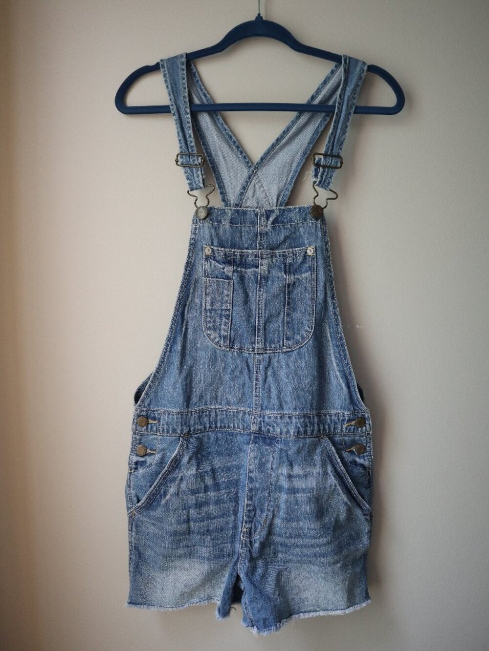 100% Cotton American Eagle Overalls (Denim, Shorts)